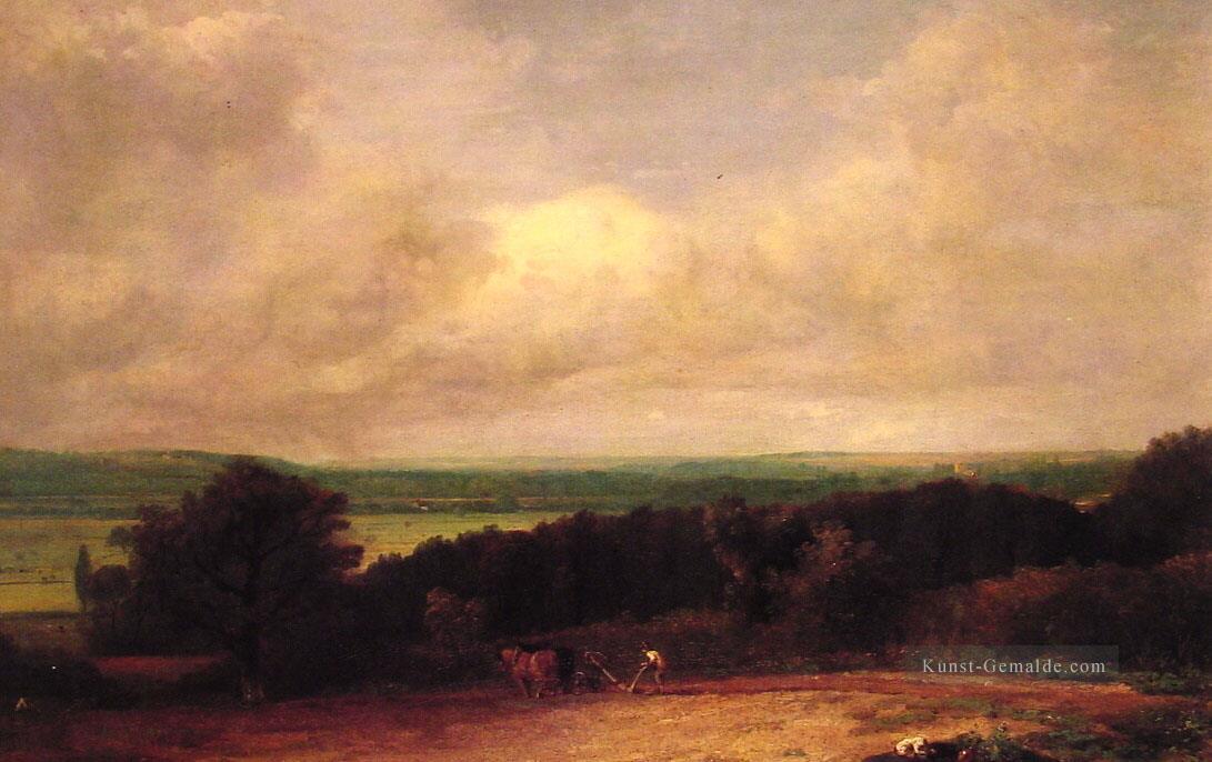 Landschaft pflügen Szene in Suffolk romantische John Constable Bach Ölgemälde